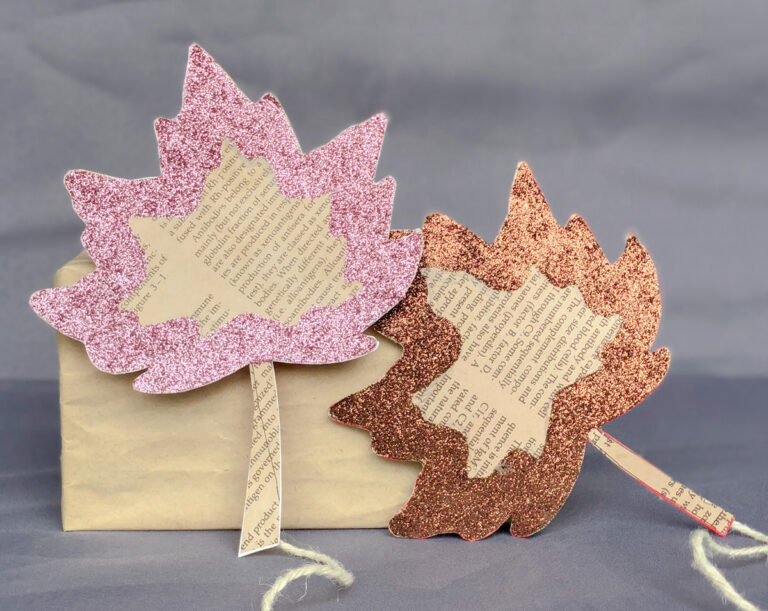 Glitter Leaves Craft – An Upcycled Book Craft