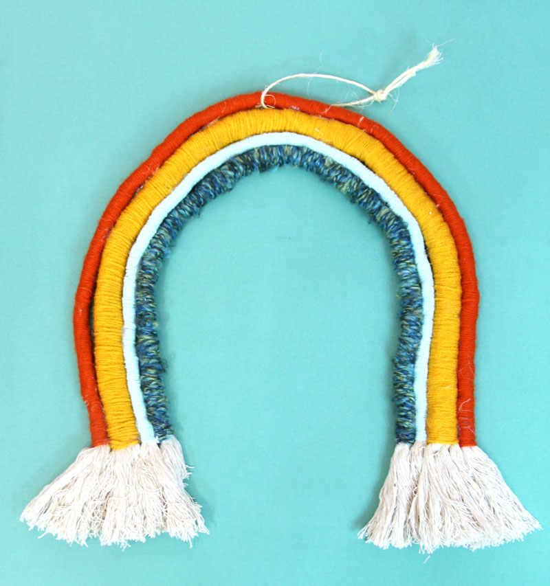 How To Make a Macrame Rope Rainbow Wall Hanging - Wonder Forest