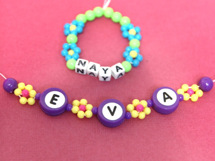 Daisy Chain Beaded Bracelets + Your Name!