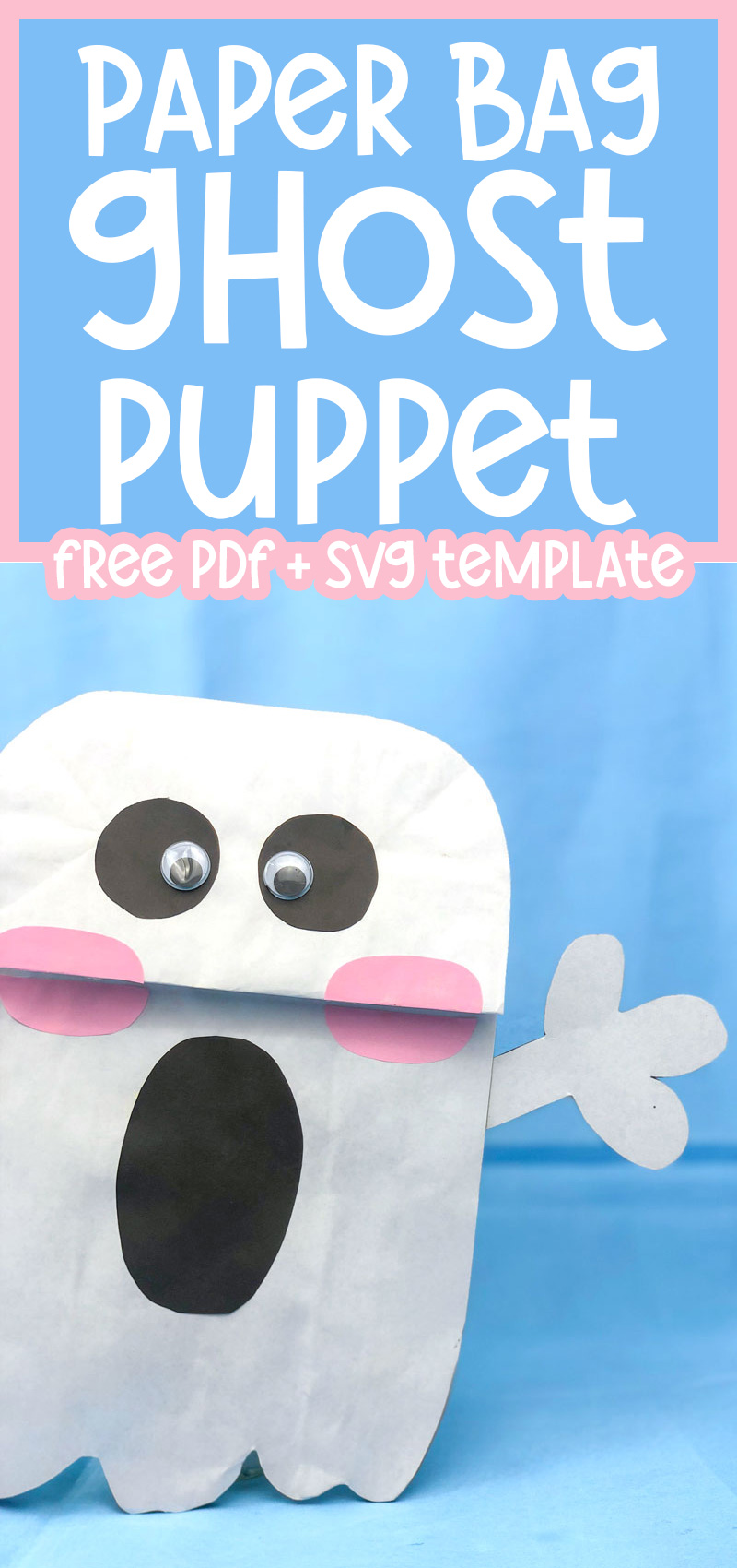 Ghost hand puppet craft title image with text