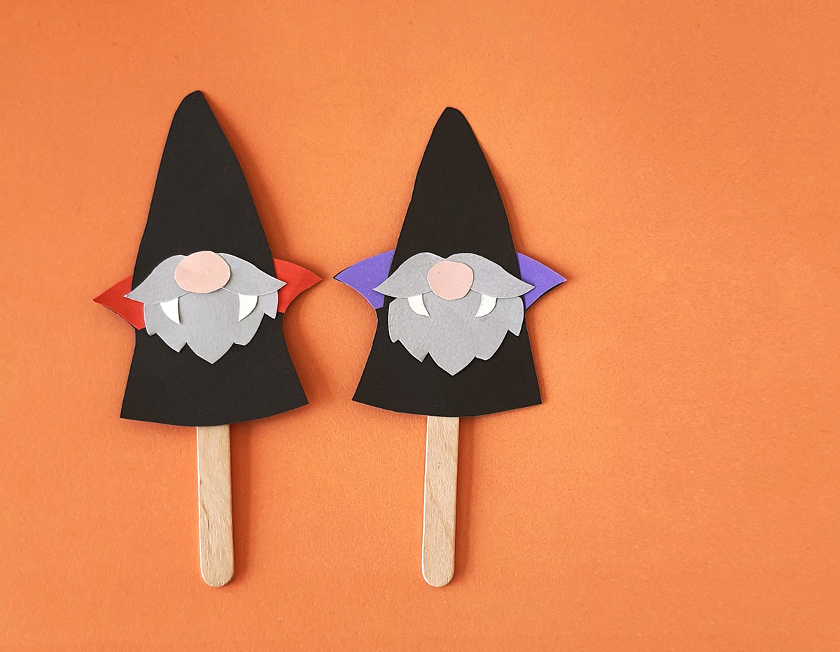 Vampire Gnome Puppet Paper Craft for Halloween