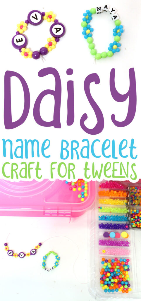 Daisy Chain Beaded Bracelets + Your Name! * Moms and Crafters