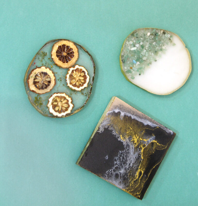 DIY Epoxy Resin Coasters * Moms and Crafters