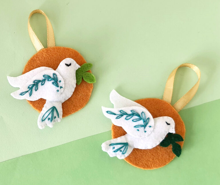 Felt Dove Ornament – Free Pattern