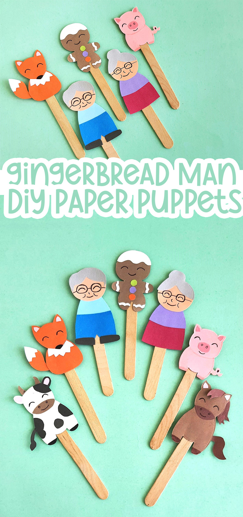 Gingerbread Man Puppets Templates * Moms and Crafters