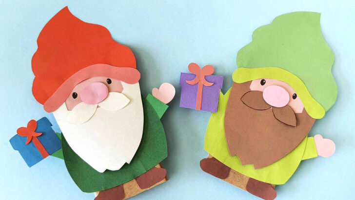 Gnome Puppet Craft – Paper Bag Puppet Template