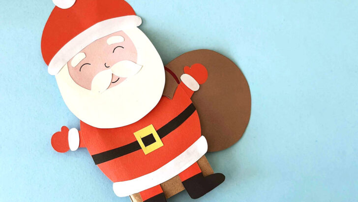 Santa Paper Bag Puppet + Free Template
