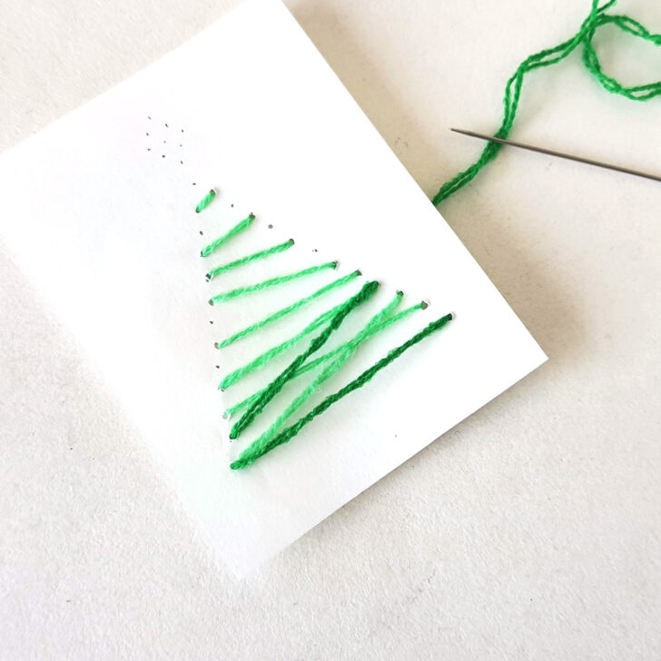 Stitched Christmas Cards String Art * Moms and Crafters