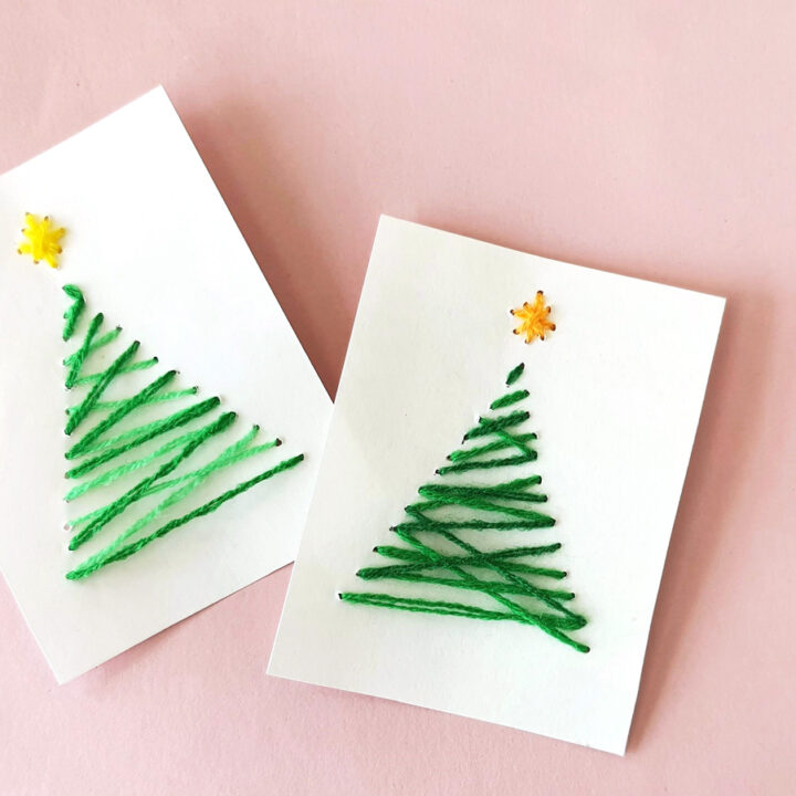 Stitched Christmas Cards - String Art * Moms and Crafters stitched-christmas-cards-string-art-moms-and-crafters
