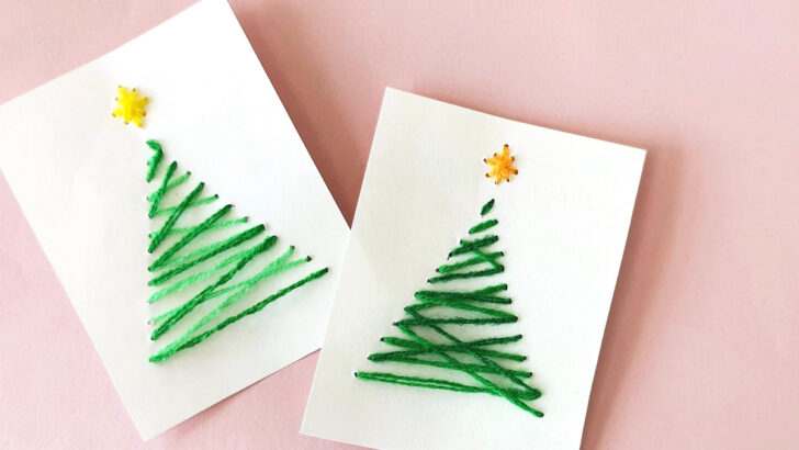 Stitched Christmas Cards – String Art