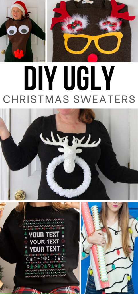18 Ugly Christmas sweaters DIY Ideas Moms and Crafters