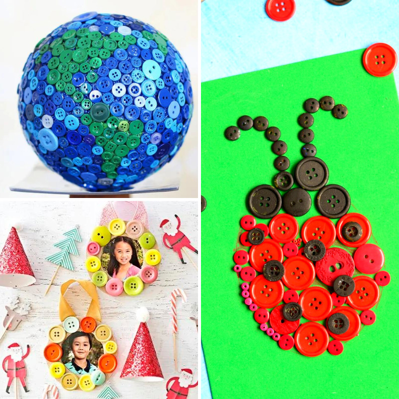 22+ Ideas for Crafting with Buttons * Moms and Crafters