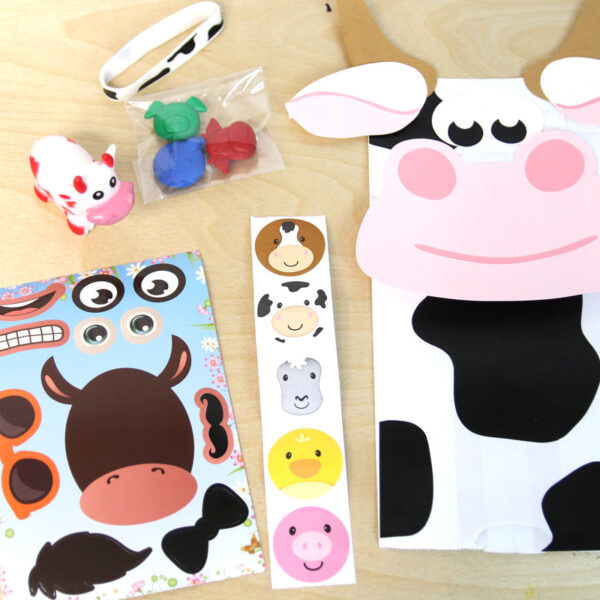 Cow Paper Bag Puppet and Favor Bag
