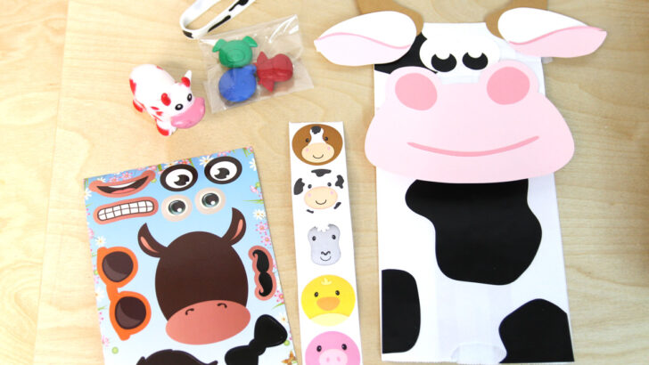 Cow Paper Bag Puppet and Favor Bag