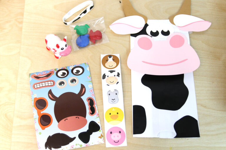 Cow Paper Bag Puppet and Favor Bag