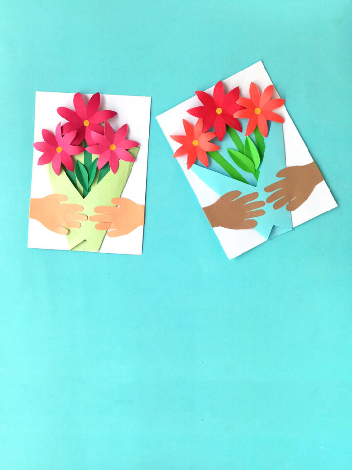 Paper Flower Card Free Template * Moms and Crafters