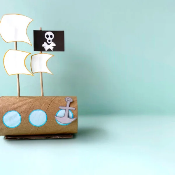 Cardboard Tube Pirate Ship Craft