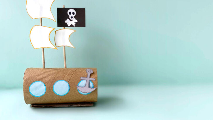 Cardboard Tube Pirate Ship Craft