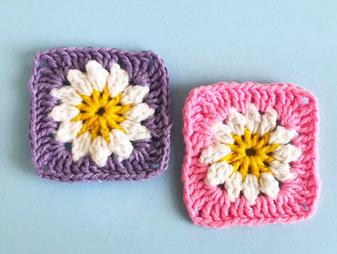 Flower Granny Square Crochet Pattern * Moms and Crafters