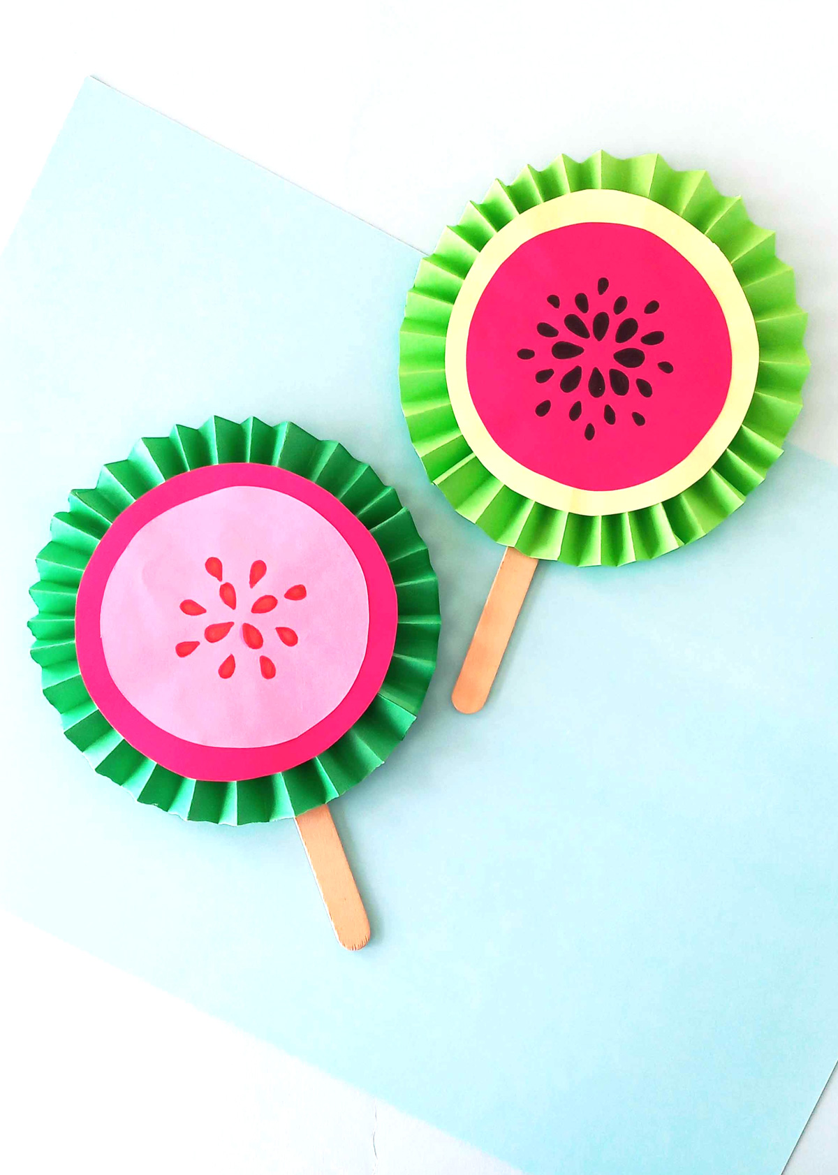 Watermelon Fan Paper Craft * Moms and Crafters