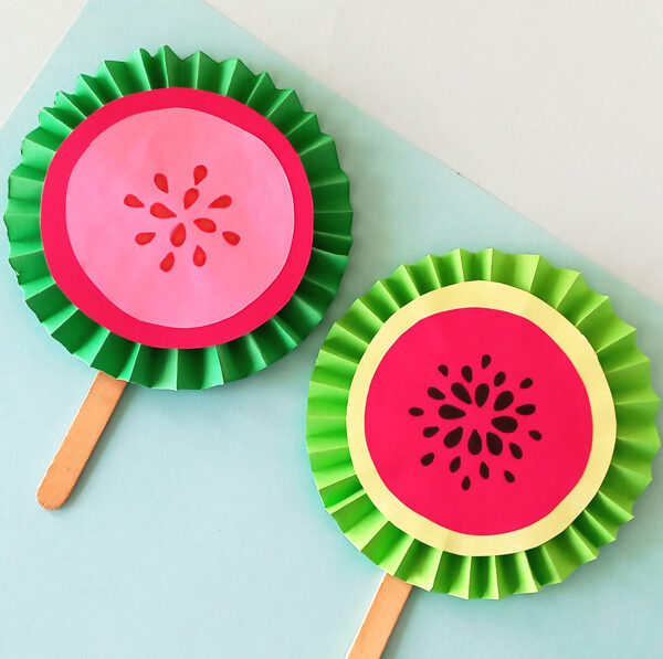 Fruit Paper Fans – A fun summer craft!