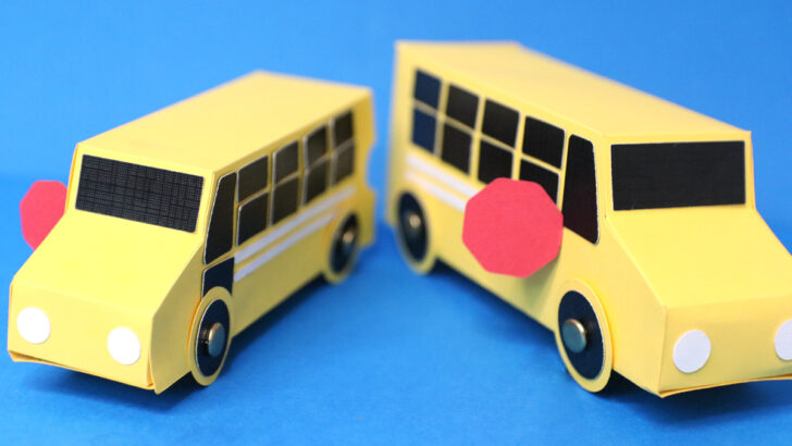 School Bus Template – Paper Toy or Gift Box!