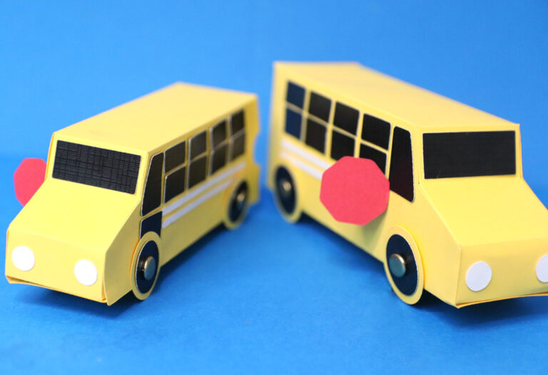 School Bus Template – Paper Toy or Gift Box!