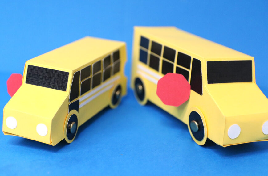 School Bus Template – Paper Toy or Gift Box!