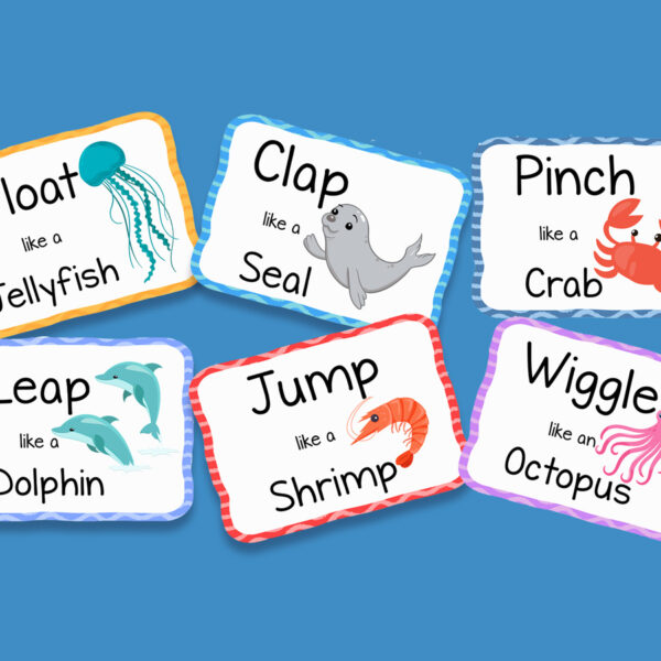 Ocean Action Cards for Kids