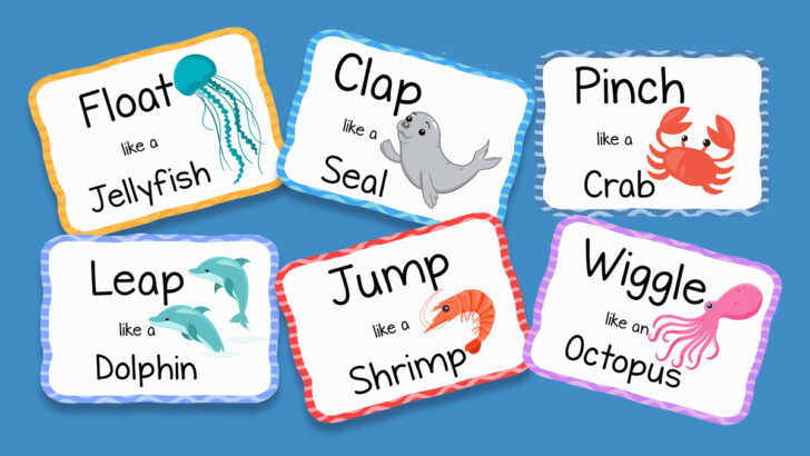 Ocean Action Cards for Kids