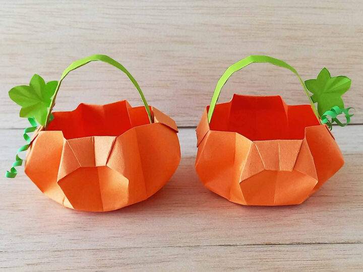 DIY 3D Origami Pumpkin Baskets