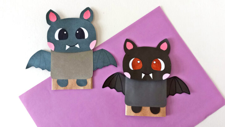 Paper Bag Bat Puppet Craft