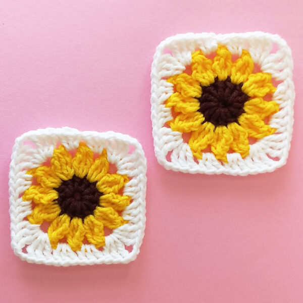 Sunflower Granny Square (free crochet pattern)