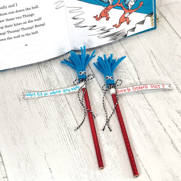Dr Seuss Pencils Craft – Thing 1 & Thing 2