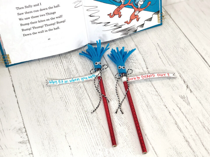 DIY Dr Suess Thing 1 & Thing 2 Pencil Toppers