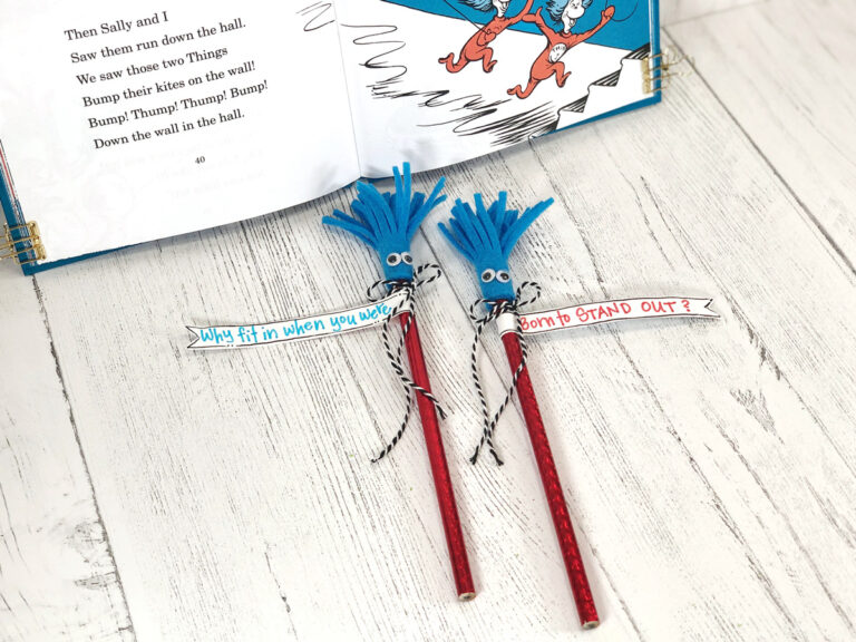 Dr Seuss Pencils Craft – Thing 1 & Thing 2