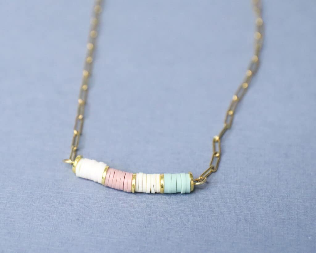 clay bead necklace bar style